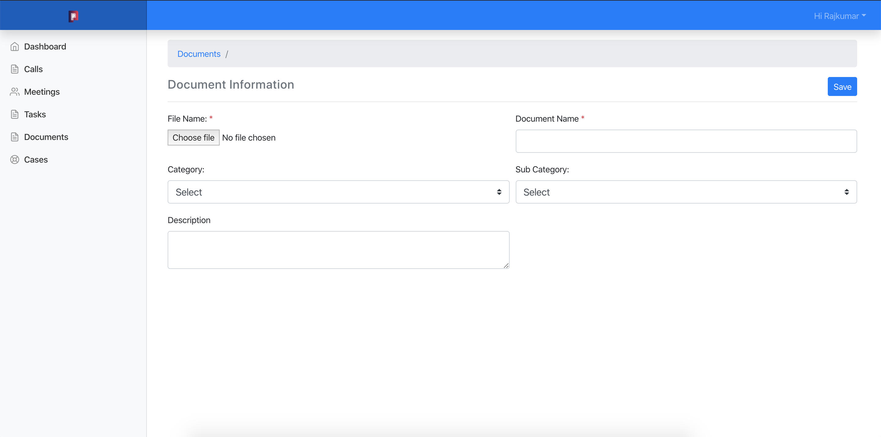 Customer Portal - Create/Edit view